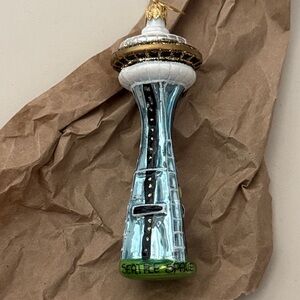 Landmark Creations Glass Ornament of Seattle Space Needle